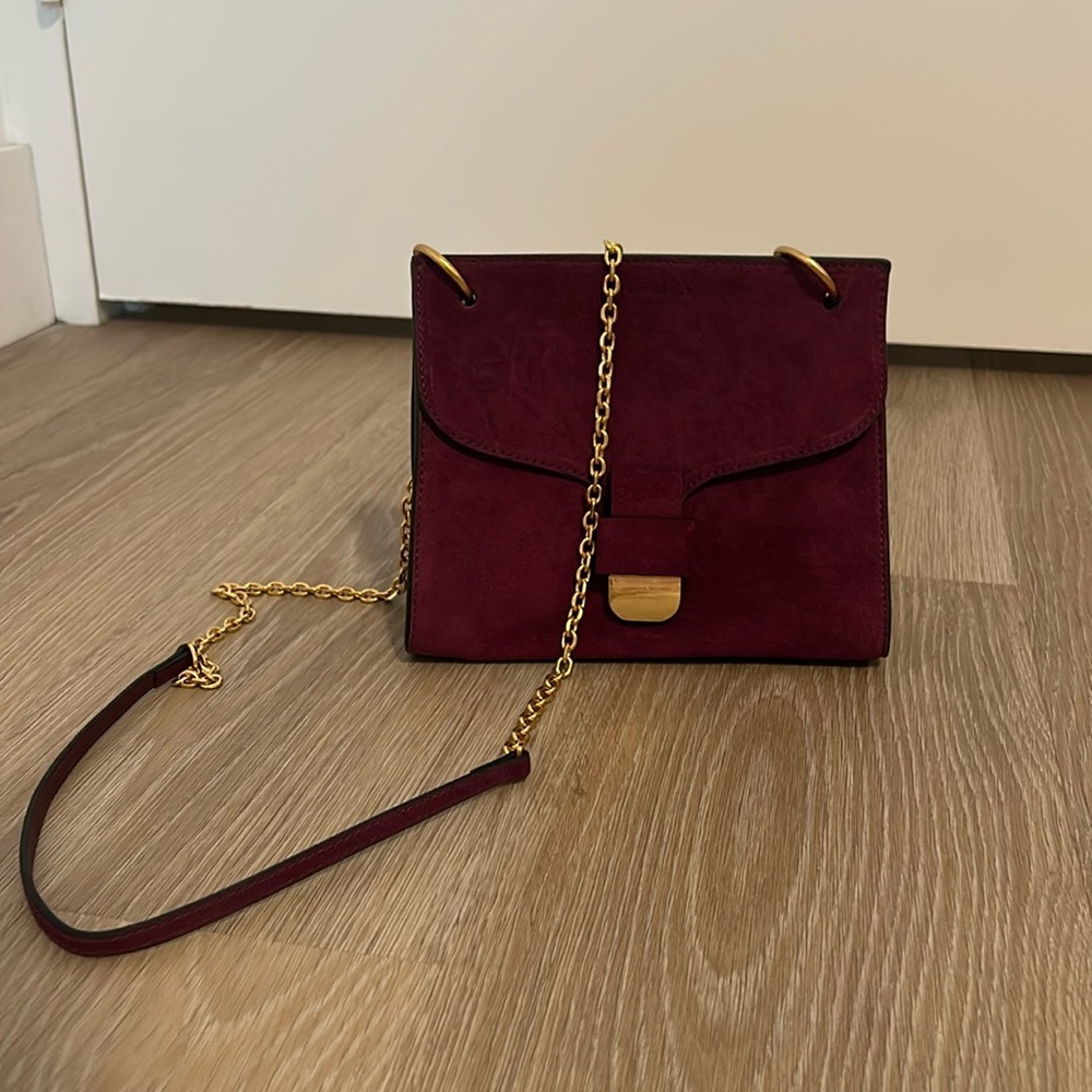 Coccinelle Dark Berry Crossbody Bag with Shoulder Strap